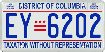 DC license plate EY6202