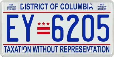 DC license plate EY6205