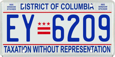 DC license plate EY6209