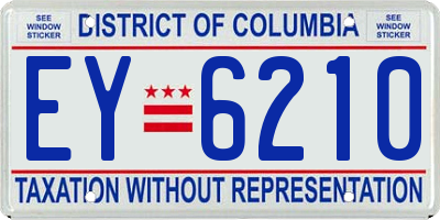 DC license plate EY6210