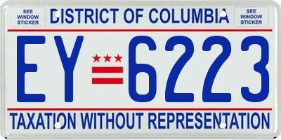 DC license plate EY6223