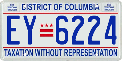 DC license plate EY6224