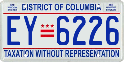 DC license plate EY6226