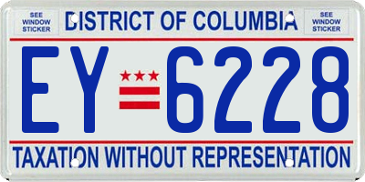 DC license plate EY6228