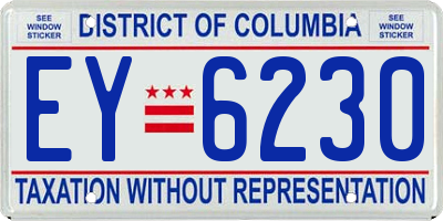 DC license plate EY6230