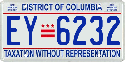 DC license plate EY6232