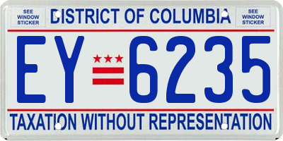 DC license plate EY6235