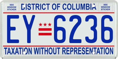 DC license plate EY6236