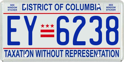 DC license plate EY6238