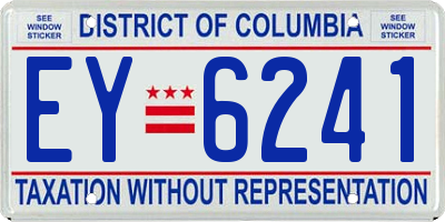 DC license plate EY6241