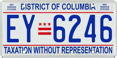 DC license plate EY6246