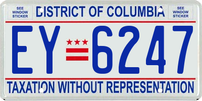 DC license plate EY6247