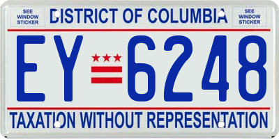 DC license plate EY6248
