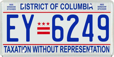 DC license plate EY6249