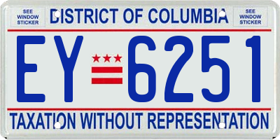 DC license plate EY6251