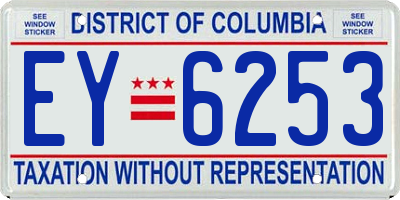 DC license plate EY6253