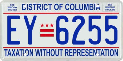 DC license plate EY6255