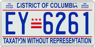 DC license plate EY6261