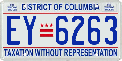 DC license plate EY6263