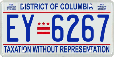 DC license plate EY6267