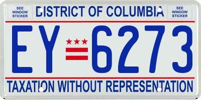 DC license plate EY6273