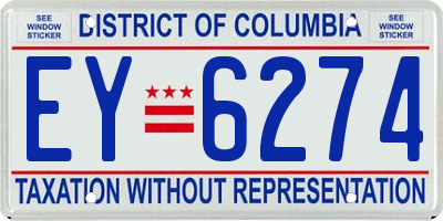 DC license plate EY6274