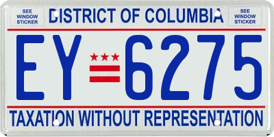 DC license plate EY6275