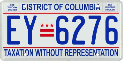 DC license plate EY6276