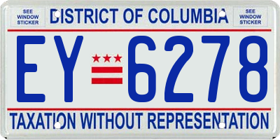 DC license plate EY6278