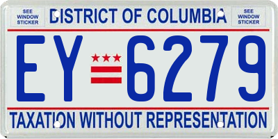 DC license plate EY6279