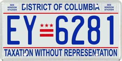 DC license plate EY6281