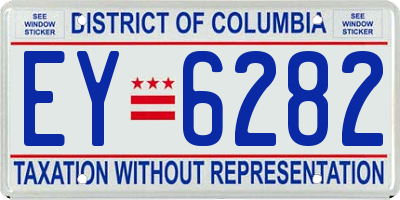 DC license plate EY6282