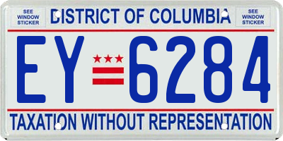 DC license plate EY6284