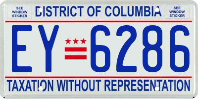 DC license plate EY6286