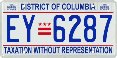 DC license plate EY6287