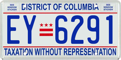 DC license plate EY6291