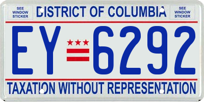 DC license plate EY6292