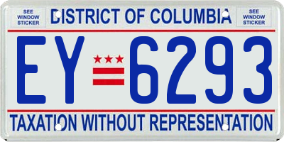 DC license plate EY6293