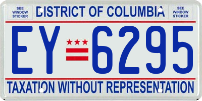 DC license plate EY6295