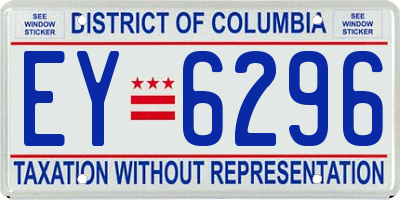 DC license plate EY6296