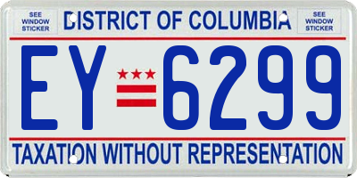 DC license plate EY6299