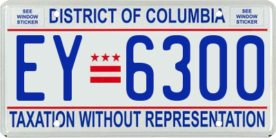 DC license plate EY6300