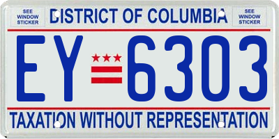 DC license plate EY6303