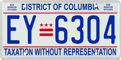 DC license plate EY6304