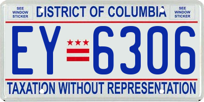 DC license plate EY6306