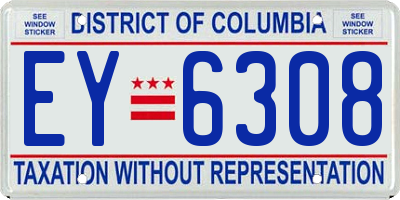 DC license plate EY6308