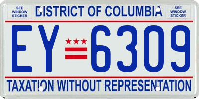 DC license plate EY6309