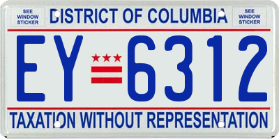 DC license plate EY6312