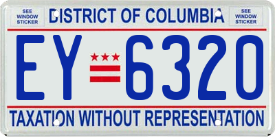 DC license plate EY6320