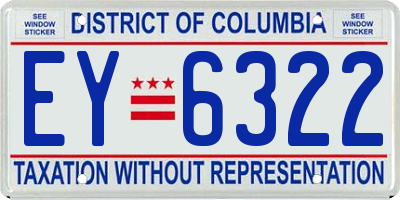 DC license plate EY6322